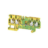 Weidmuller PE terminal, push in, green/yellow, 77.5 x 5.1mm